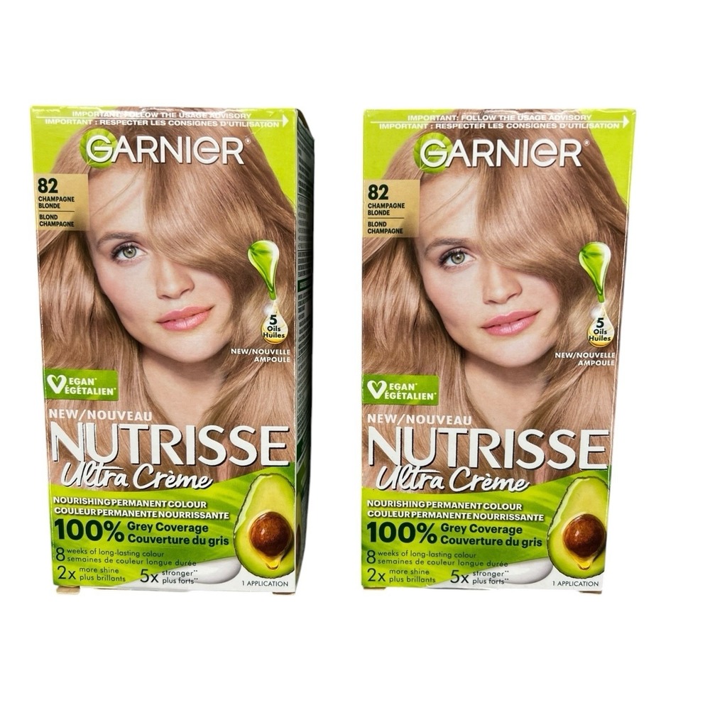 Garnier Nutrisse Ultra Creme Nourishing Hair Color #82 Champagne Blonde 2 Pack